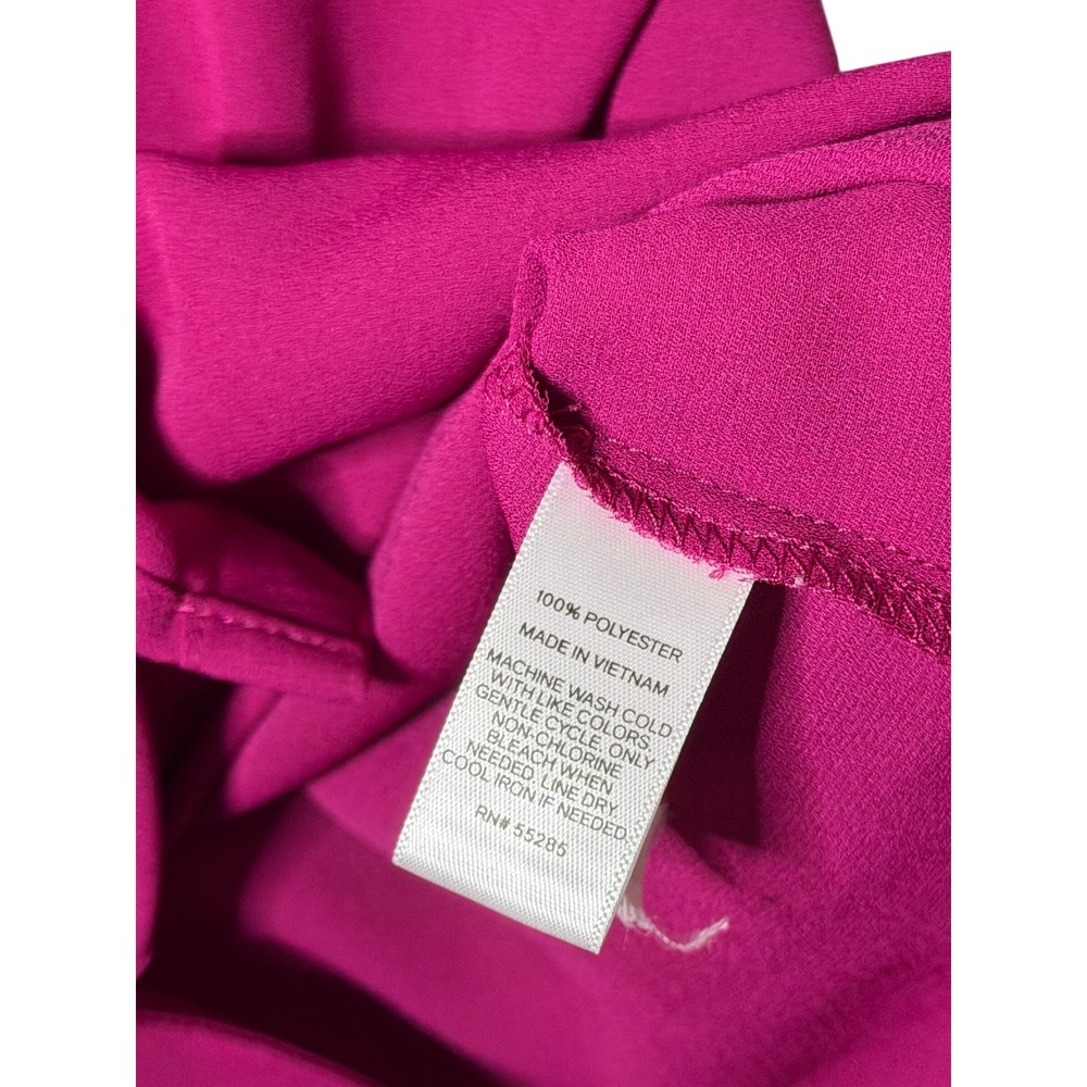 Express Magenta Pink Portofino Roll Tab Sleeve Button Down Blouse Large L - Picture 5 of 11